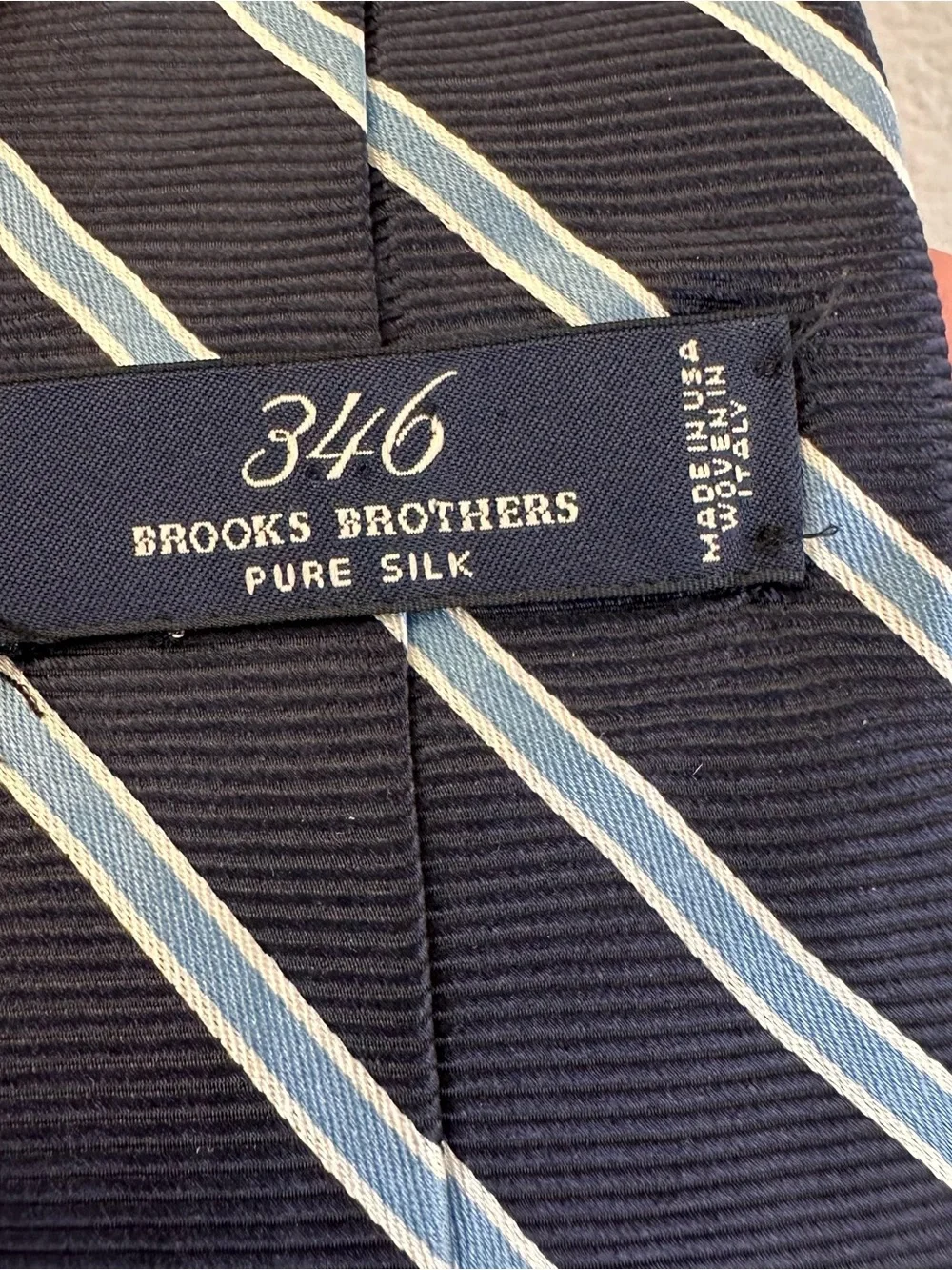 346 Brooks Brothers Classic Silk Navy Diagonal Stripe Men’s Tie